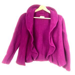 Fabindia Wool Open Front Cardigan Sweater fucsia pink women size S